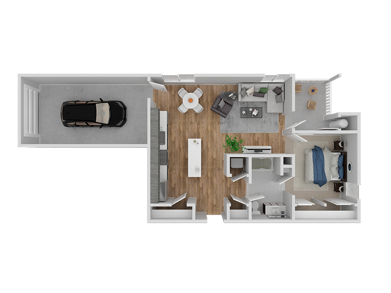 Hub Apartments | Folsom CA |Floorplan | 734 A1